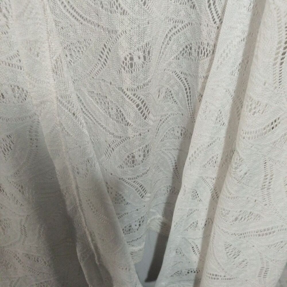 Cactus Size S Crochet White Cardigan With Lace. - Picture 5 of 12